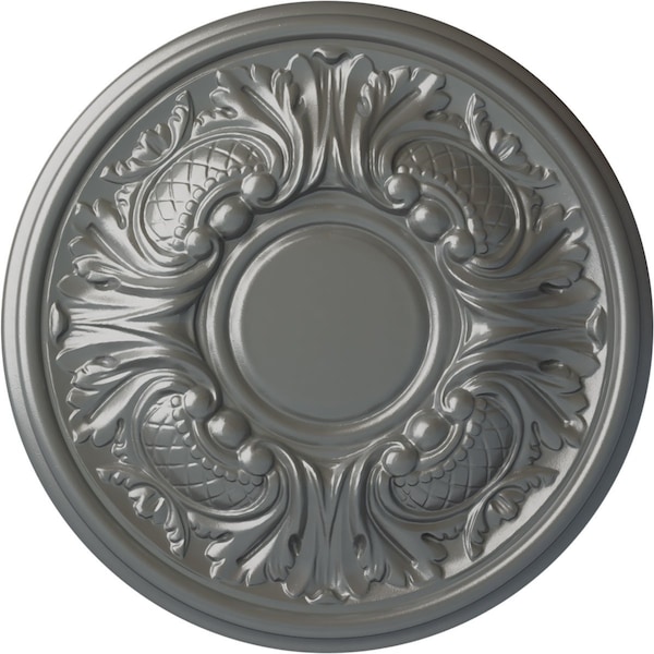 Ekena Millwork Wakefield Ceiling Medallion (Fits Canopies up to 3 5/8"), Hand-Painted Silver, 11 3/4"OD x 1 1/4"P CM11WASLS - main